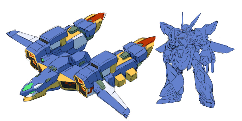 aircraft assault_visor clenched_hands gespenst grungust_ichishiki mecha no_humans redesign robot science_fiction simple_background sketch standing super_robot_wars super_robot_wars_original_generation tanimeso vehicle_focus white_background