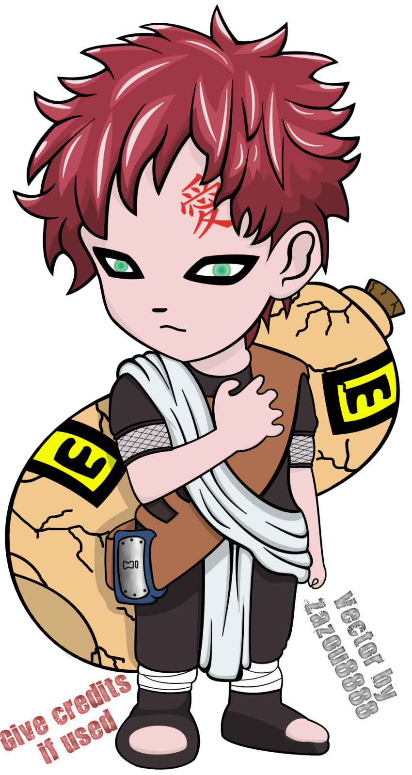 chibi extraction gaara male naruto signed vector