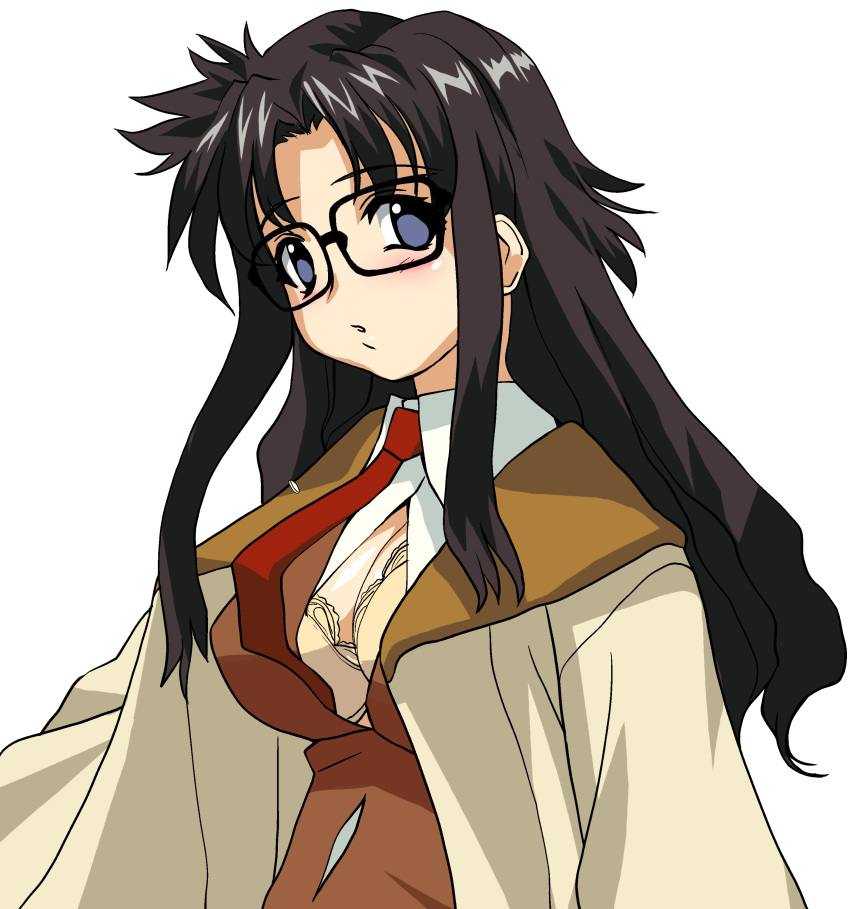 a1 bra cleavage initial-g glasses open_shirt read_or_die yomiko_readman