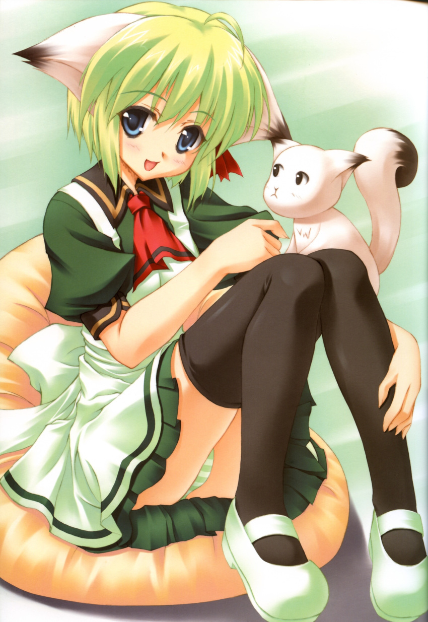 animal_ears aramaki_shigemasa greenwood midori panties rei shimapan thigh-highs