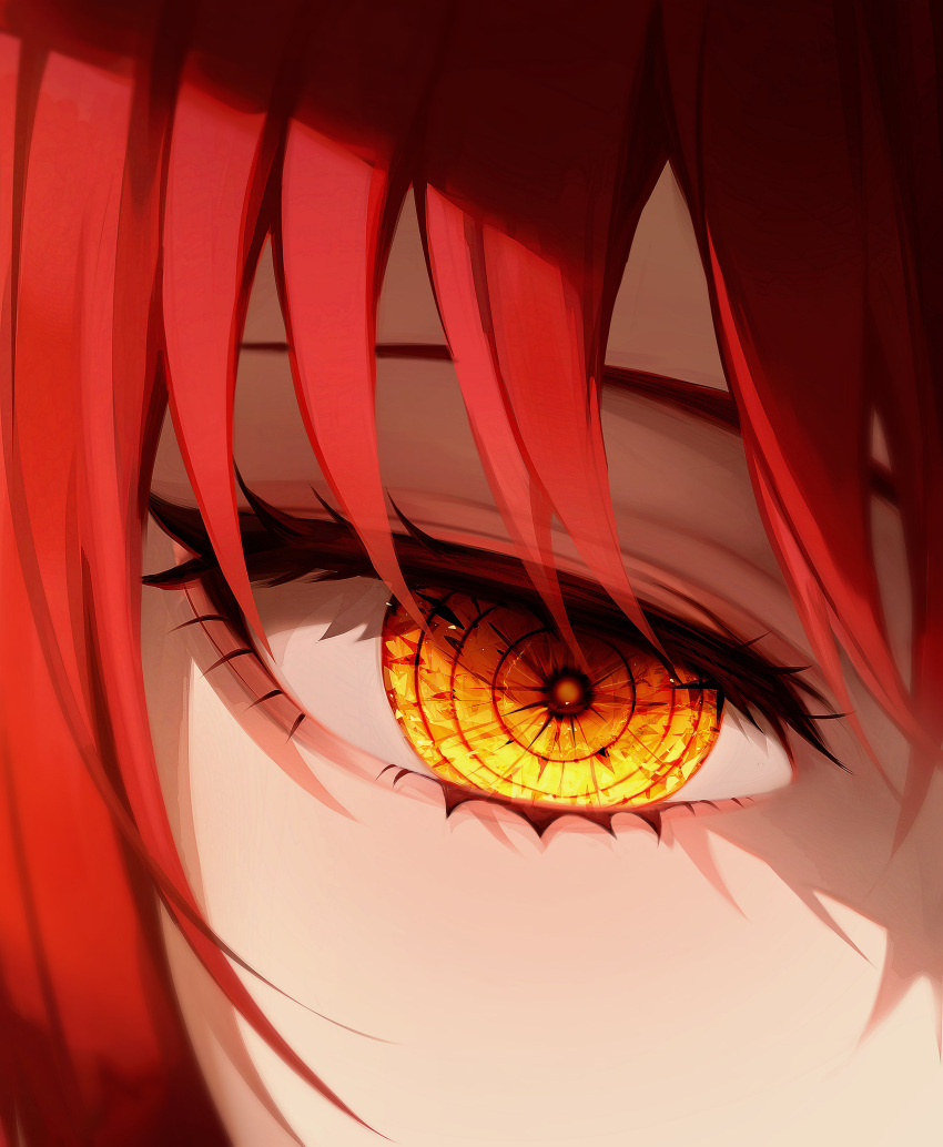 1girl 58_(opal_00_58) absurdres bangs chainsaw_man close-up crystal_eye highres looking_down makima_(chainsaw_man) solo yellow_eyes