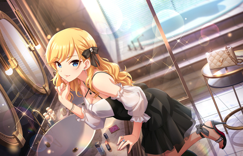 blonde_hair blue_eyes blush dress idolmaster_cinderella_girls_starlight_stage long_hair ootsuki_yui