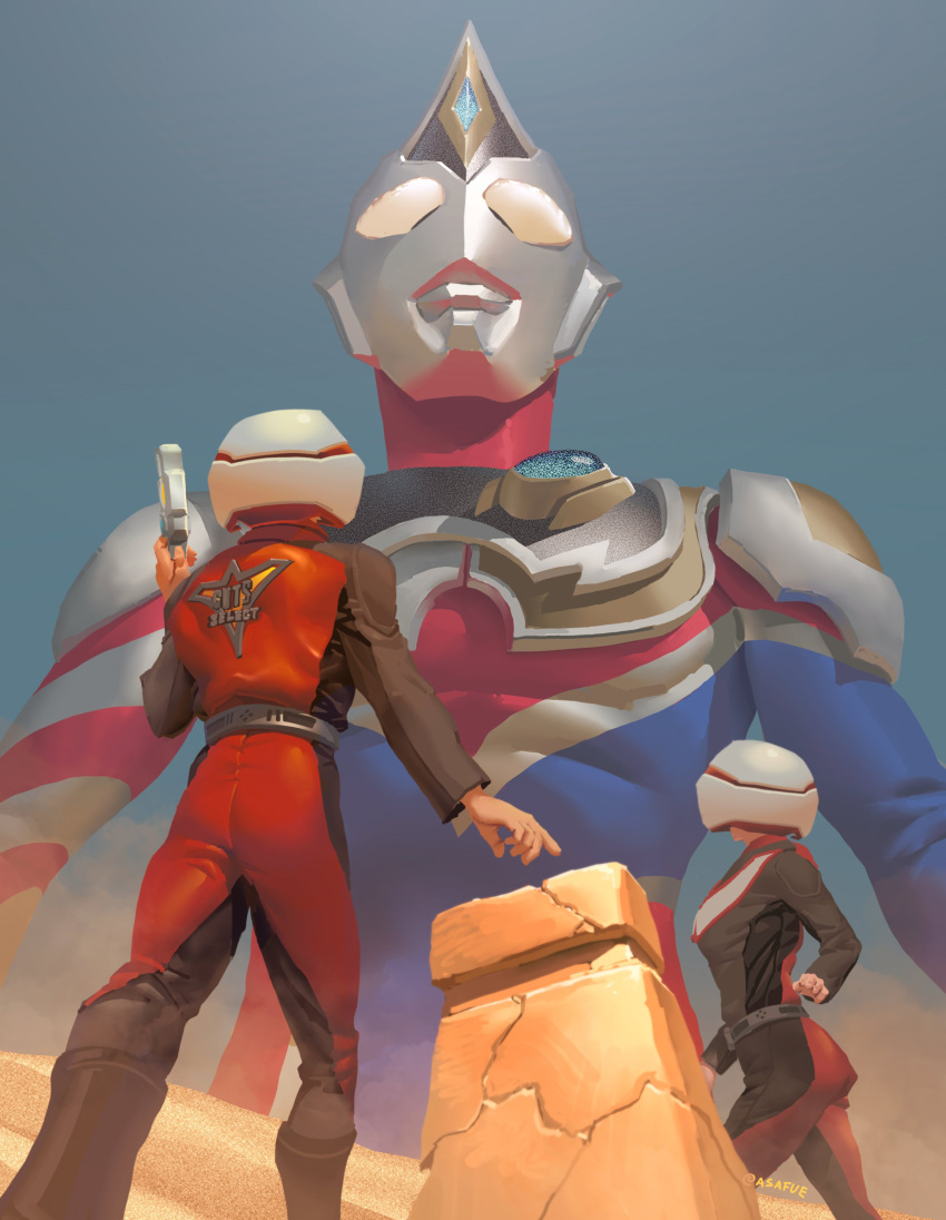 absurdres color_timer flash_type_(ultraman) helmet highres tokusatsu ultra_series ultraman_decker ultraman_decker_(series) ultraman_dyna_(series) uniform