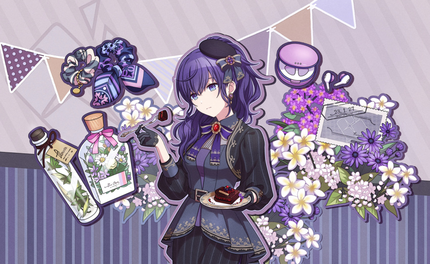 asahina_mikuru dress long_hair ponytail project_sekai purple_hair smile violet_eyes