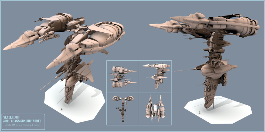 1other 3d ambiguous_gender cannon commentary concept_art corvette_(eve_online) eve_online from_above from_behind from_below from_side grey_theme gunship highres military military_vehicle multiple_views original pinarci radio_antenna science_fiction shadow simple_background size_comparison spacecraft thrusters turret vehicle_focus