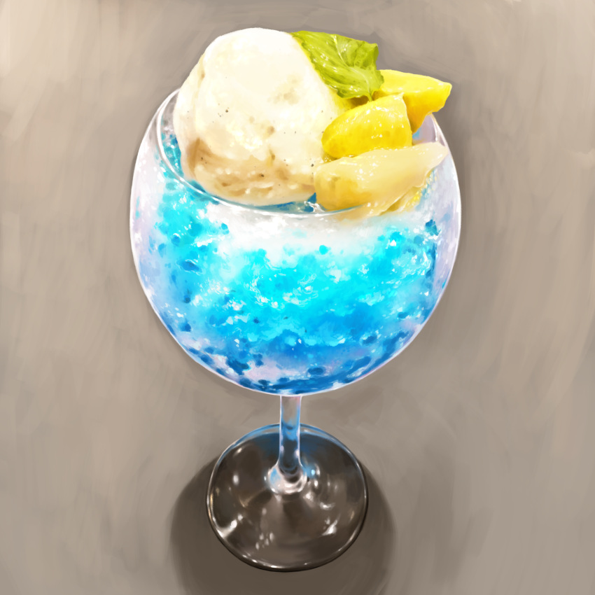bcd drink food food_focus food_request grey_background highres no_humans original shadow shaved_ice simple_background