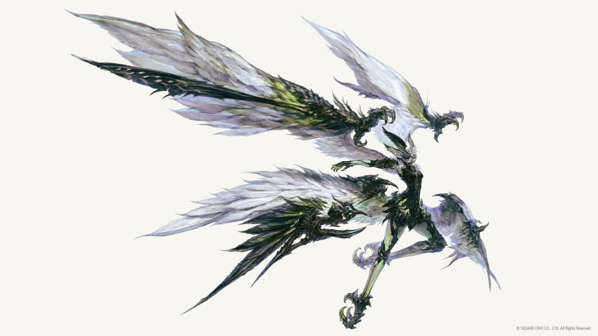 1girl absurdres clawed_feet claws feathered_wings final_fantasy final_fantasy_xvi full_body garuda head_wings highres monster_girl multiple_wings official_art solo square_enix wings
