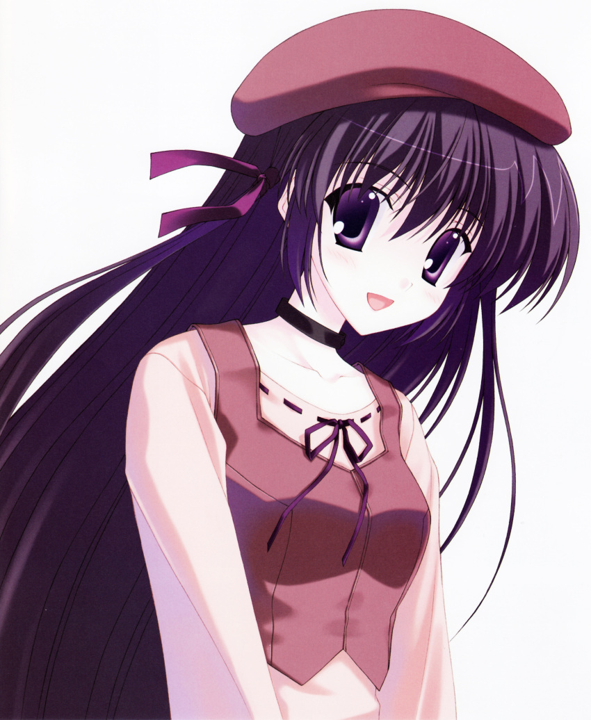 absurdres hat highres long_hair nanao_naru purple_eyes purple_hair scan shihou_matsuri sola