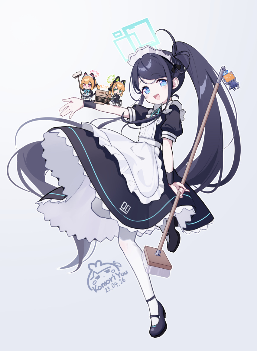 &lt;key&gt;_(robot)_(blue_archive) 4girls :d absurdres animal_ear_headphones animal_ear_headwear animal_ears anklet apron aris_(blue_archive) aris_(maid)_(blue_archive) armband black_hair blue_archive blue_bow blue_bowtie blue_eyes bow bowtie box broom cardboard_box cat_ear_headphones chibi chibi_inset commentary_request fake_animal_ears forehead frilled_apron frills full_body green_eyes hair_bow hair_ribbon halo headphones hiding highres holding holding_broom in_box in_container jewelry komori_yu long_hair long_sleeves looking_at_viewer maid maid_apron maid_headdress mary_janes medium_hair midori_(blue_archive) midori_(maid)_(blue_archive) momoi_(blue_archive) momoi_(maid)_(blue_archive) multiple_girls official_alternate_costume official_alternate_hairstyle orange_hair pantyhose ponytail ribbon shoes short_sleeves sidelocks simple_background smile solo_focus standing standing_on_one_leg thigh-highs twintails violet_eyes white_apron white_background white_pantyhose white_thighhighs yuzu_(blue_archive) yuzu_(maid)_(blue_archive) zettai_ryouiki