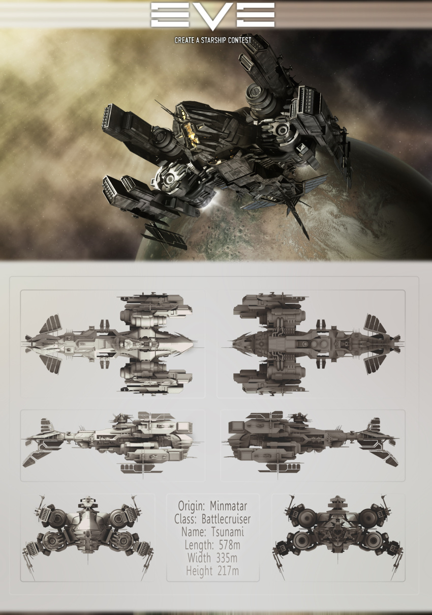 3d absurdres battlecruiser_(eve_online) brown_theme cannon clouds commentary concept_art dlamont eve_online flying from_above from_behind from_below from_side highres industrial_pipe logo machine military military_vehicle minmatar_republic_(eve_online) multiple_views nebula no_humans original outdoors radio_antenna realistic reference_sheet science_fiction sky solar_panel space spacecraft star_(sky) starry_sky thrusters turret