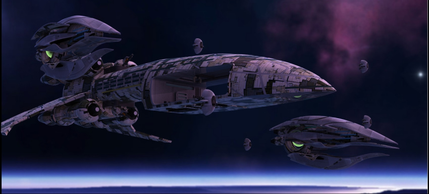 3d battlecruiser_(eve_online) carrier commentary concept_art destroyer elquijote eve_online fleet flying glowing military military_vehicle nebula night night_sky no_humans original outdoors planet realistic science_fiction ship sky space spacecraft starfighter thrusters vehicle_focus warship watercraft