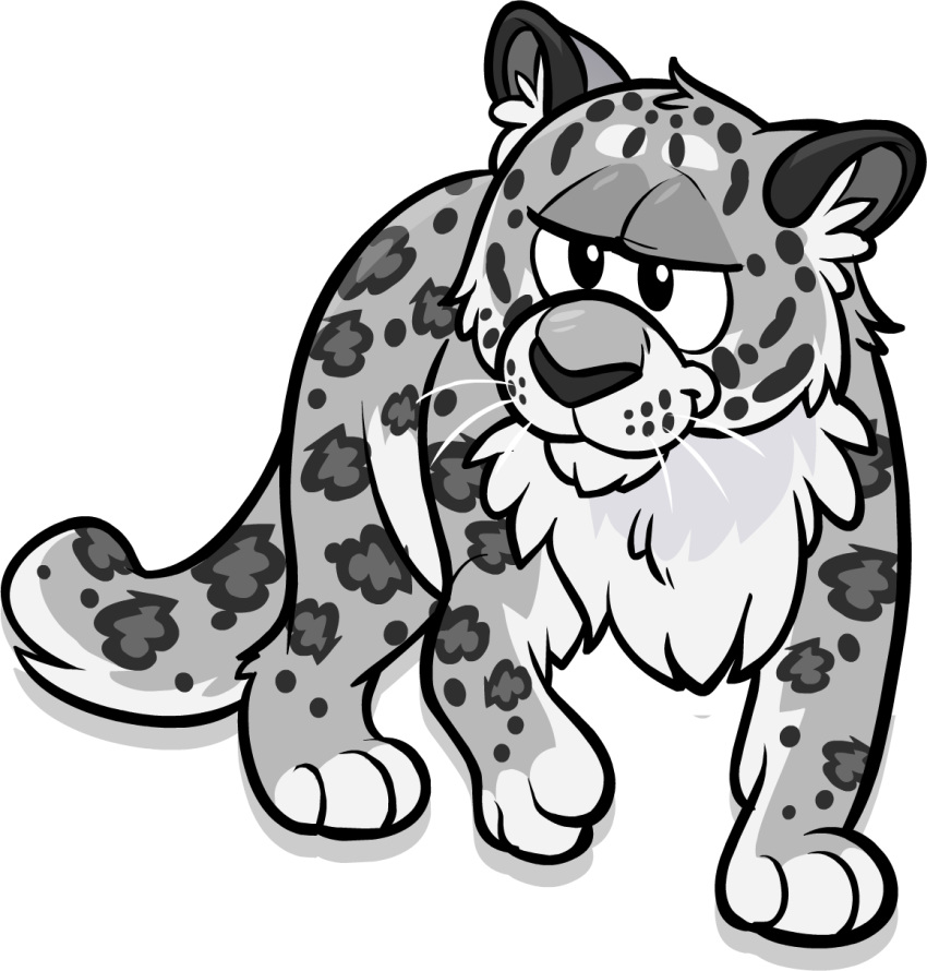 animal_focus club_penguin highres looking_at_viewer no_humans official_art snow_leopard solo tachi-e transparent_background