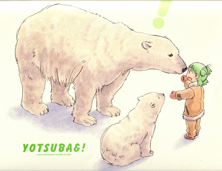 azuma_kiyohiko highres koiwai_yotsuba polar_bear quad_tails yotsubato!