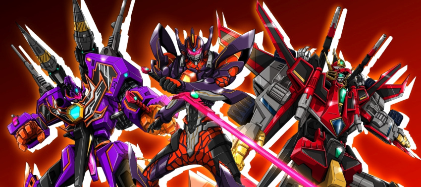 armor dynazenon_(character) full_armor full_powered_gridknight gattai gridknight_(ssss.gridman) gridman_universe holding holding_weapon kaijuu mecha monmon_(monban) no_humans robot ssss.dynazenon super_robot sword tokusatsu weapon