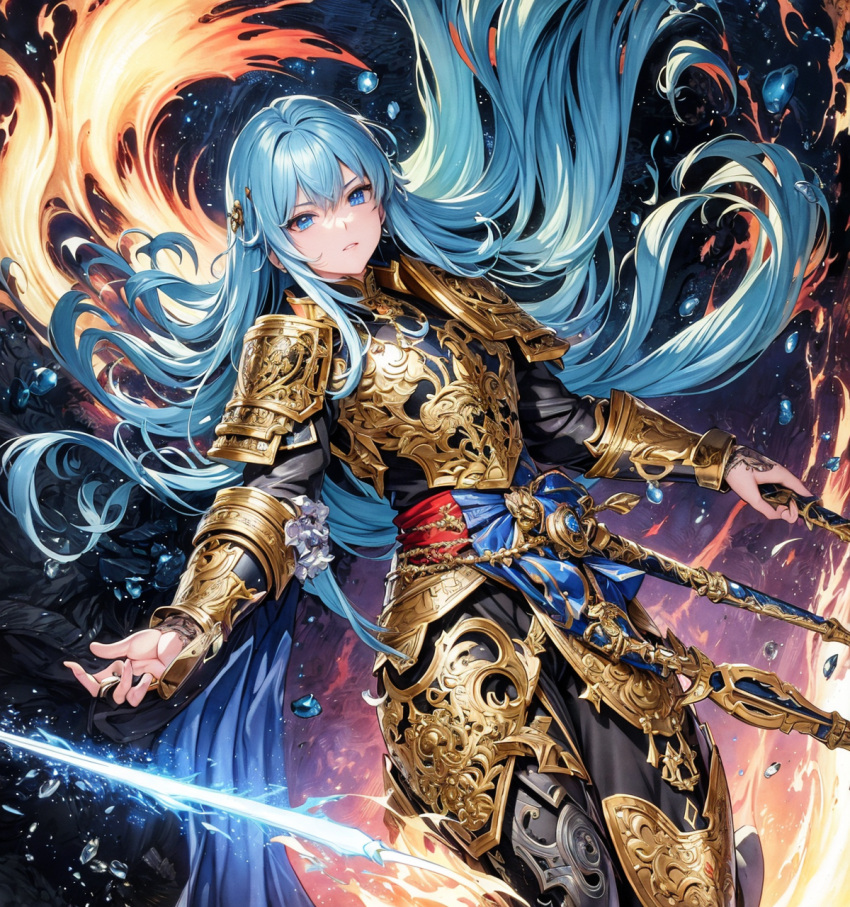 blue_hair soldier stable_diffusion tagme warrior