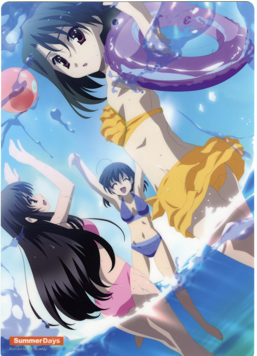 bikini gotou_junji katsura_kotonoha kiyoura_setsuna saionji_sekai school_days summer_days swimsuit