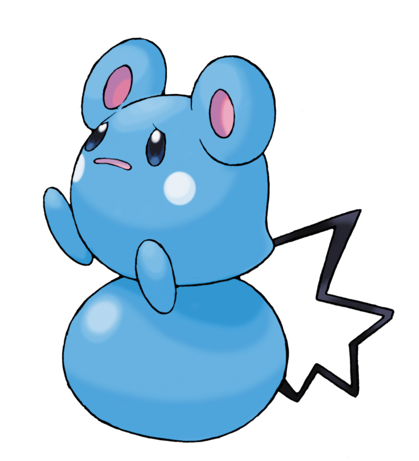 azumarill highres no_humans official_art open_mouth pokemon pokemon_(creature) simple_background solo sugimori_ken transparent_background