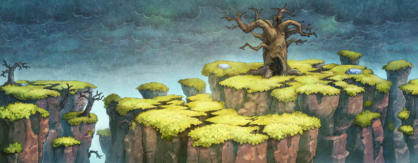 artist_request bare_tree cliff clouds cloudy_sky commentary crack cracked_floor day english_commentary fushigi_no_dungeon game_cg grass grey_sky no_humans official_art outdoors pokemon pokemon_(game) pokemon_mystery_dungeon scenery sky third-party_source tree wide_shot