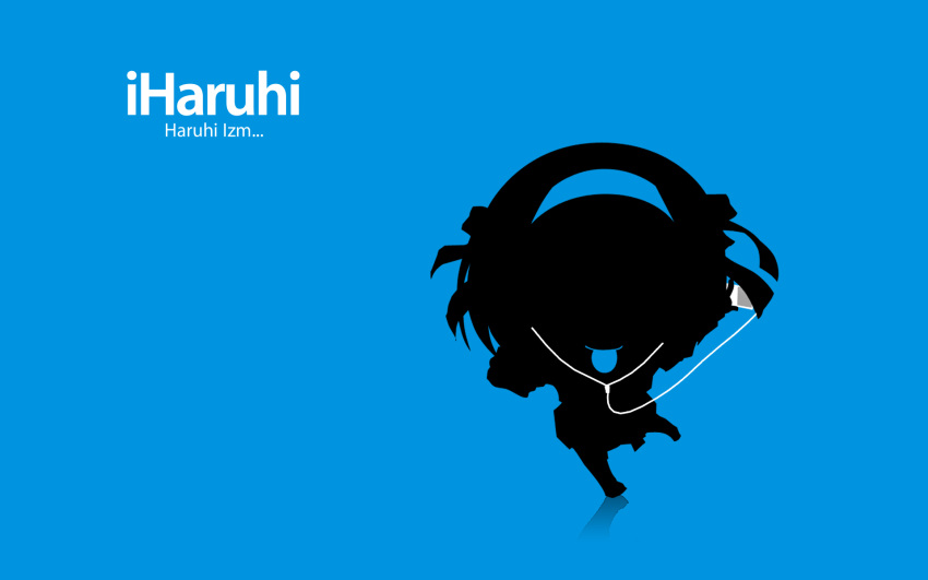 akanbe blue chibi ipod parody silhouette suzumiya_haruhi suzumiya_haruhi_no_yuuutsu