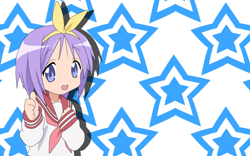 1girl hiiragi_tsukasa lucky_star stars tagme thumbs_up