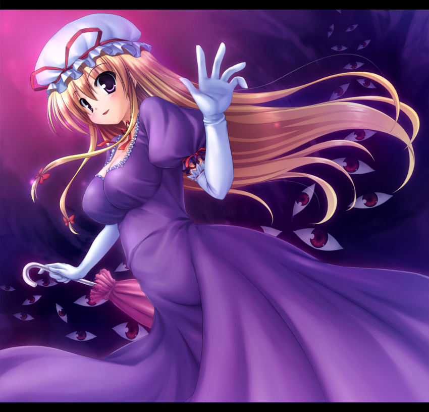 elbow_gloves eyes gap gloves hat highres long_hair poni purple_eyes takeponi touhou violet_eyes yakumo_yukari