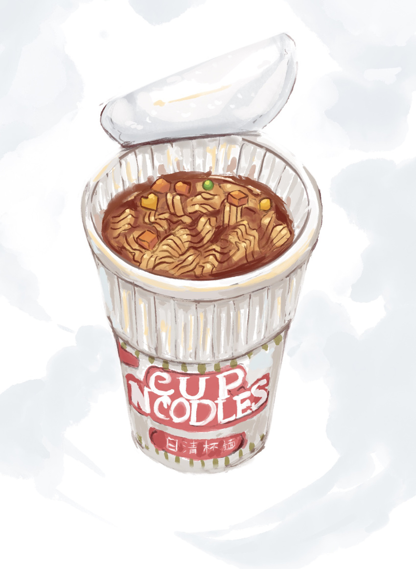 carrot_slice corn cup cup_noodle food food_focus highres no_humans original peas potatomochii product_placement