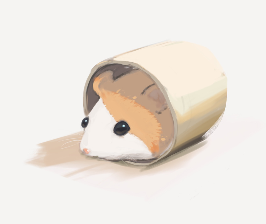 absurdres animal animal_focus cup hamster highres no_humans original potatomochii shadow whiskers white_background