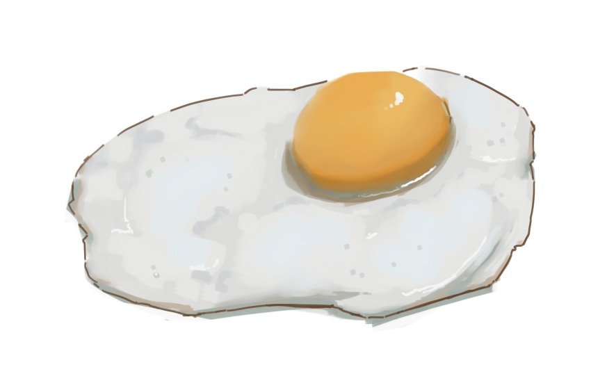 egg_(food) egg_yolk food food_focus fried_egg highres no_humans original potatomochii simple_background white_background