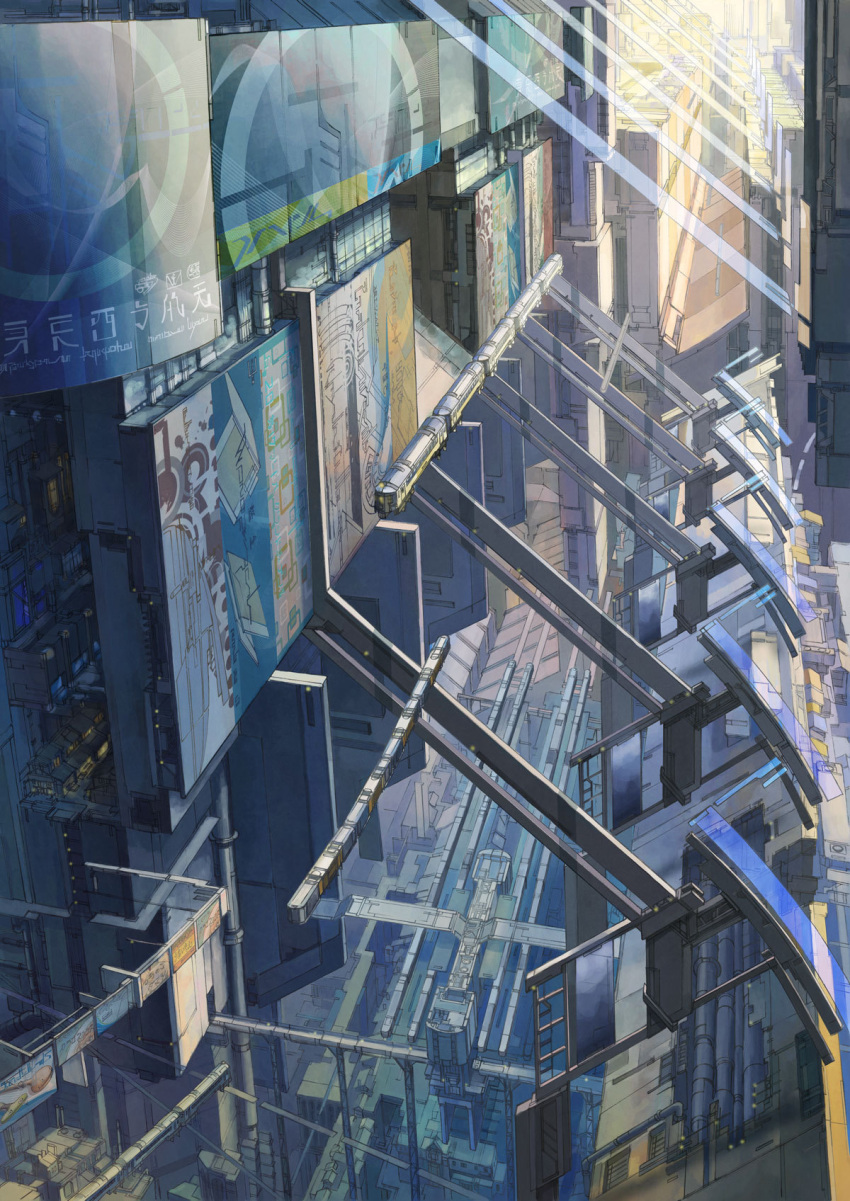 cityscape futuristic highres k_kanehira original pixiv_festa scenery science_fiction scifi