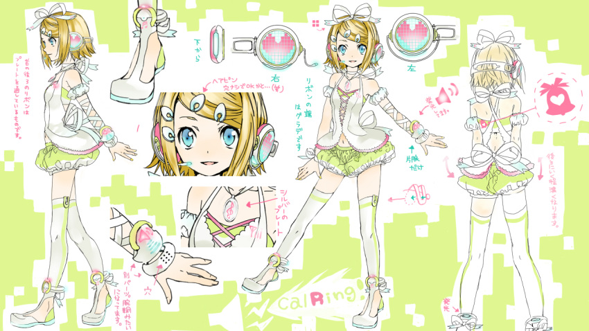 concept_art ebisu_kana jewelry kagamine_rin legs necklace project_diva project_diva_2nd ribbon thigh-highs thighhighs vocaloid