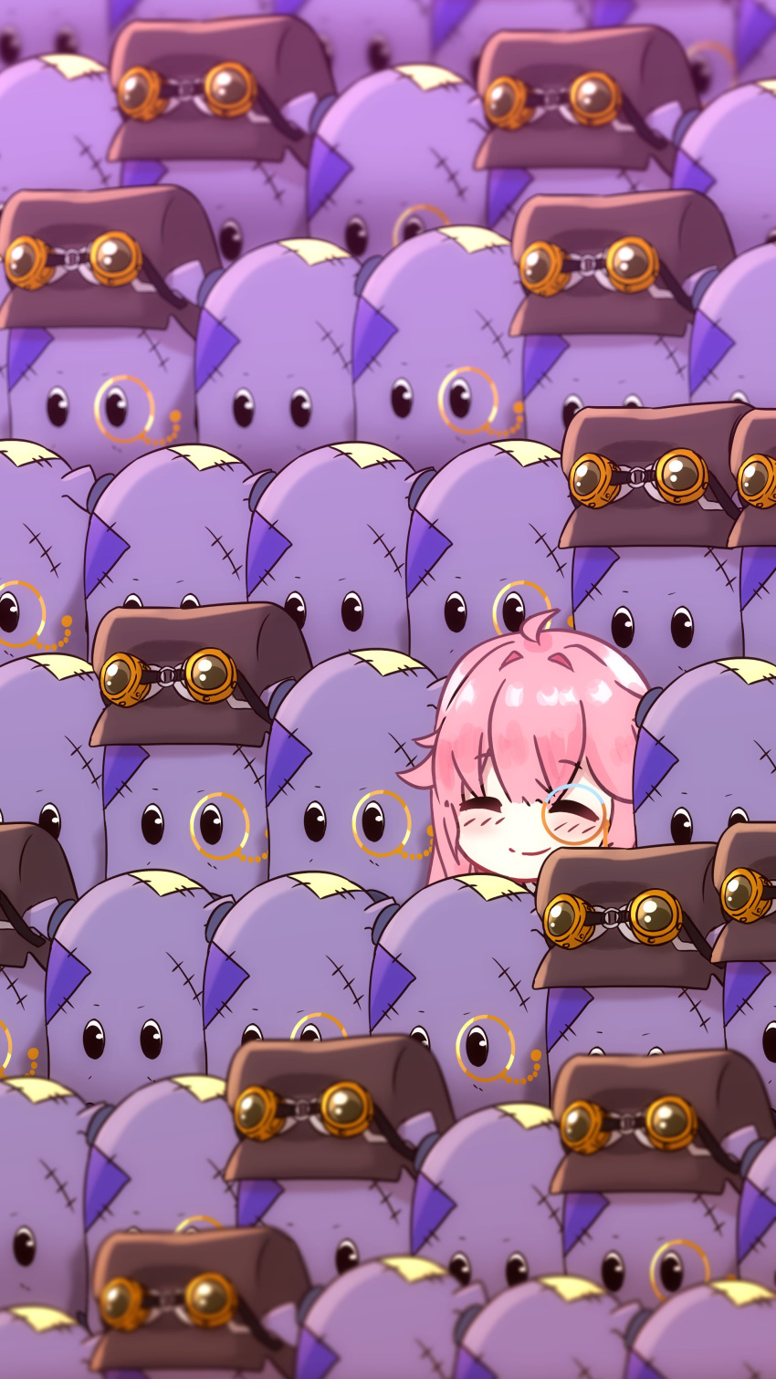 0hatmaster0 1girl absurdres aivy_lovencraft blush craftito fanart goggles goggles_on_head hat highres indie_virtual_youtuber long_hair multiple_boys pink_hair smile virtual_youtuber vtuber vtuberfanart