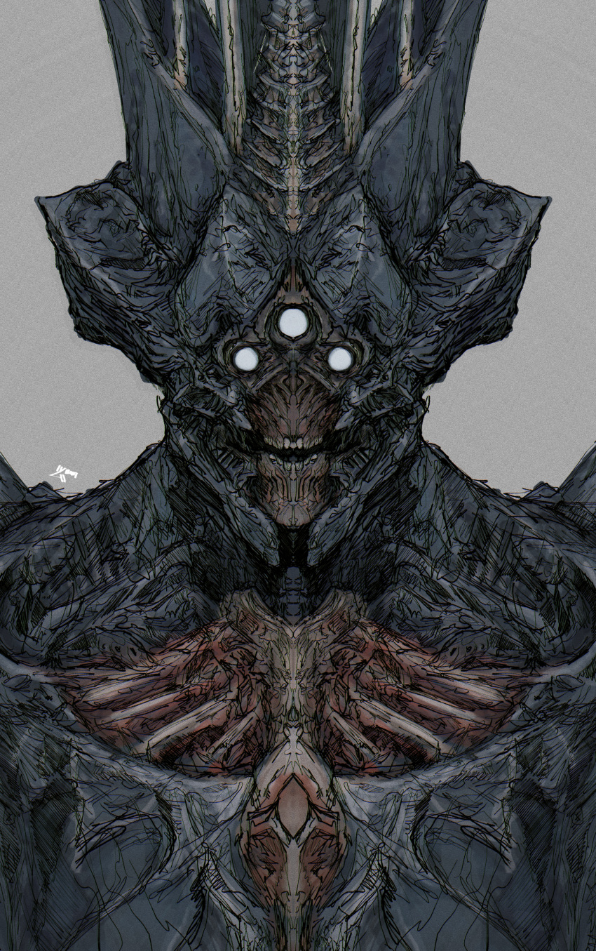 1other absurdres alien close-up destiny_(game) extra_eyes highres monster no_humans savathun skeleton solo tumubar117