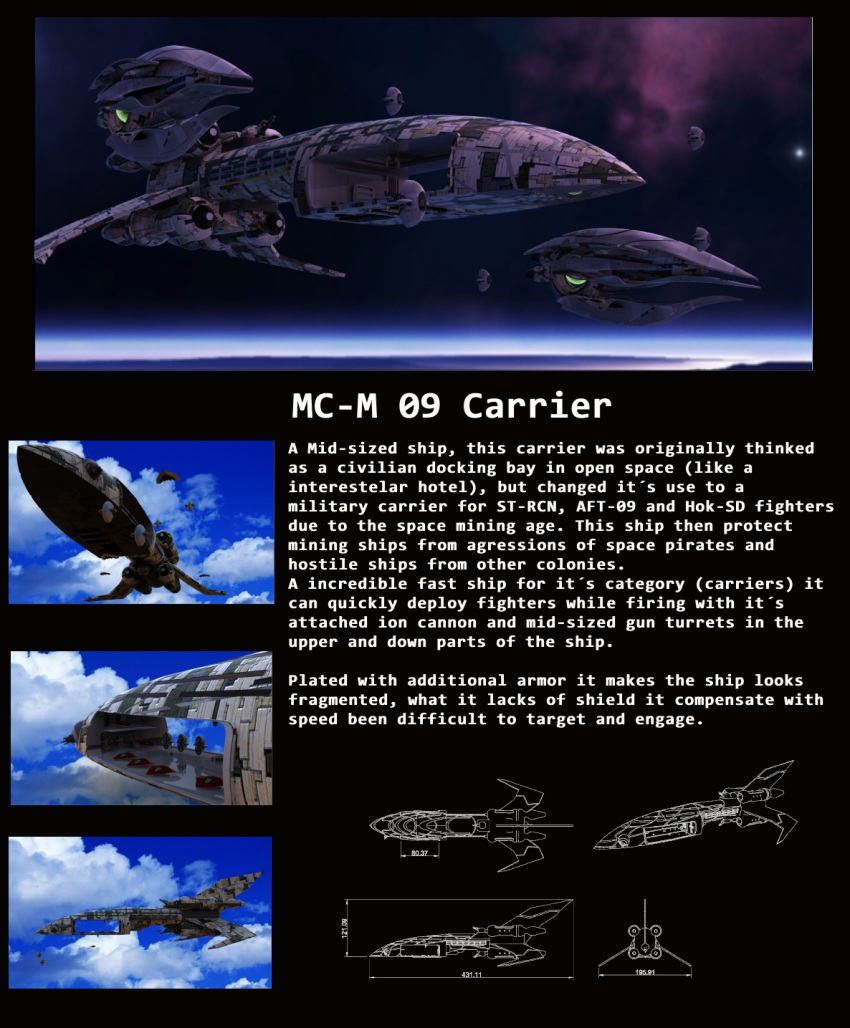 3d battlecruiser_(eve_online) blue_sky carrier clouds cloudy_sky commentary concept_art day destroyer_(eve_online) elquijote english_text eve_online fleet flying glowing hangar highres military military_vehicle multiple_views nebula night night_sky no_humans original outdoors planet realistic reference_sheet science_fiction sky space spacecraft starfighter thrusters vehicle_focus