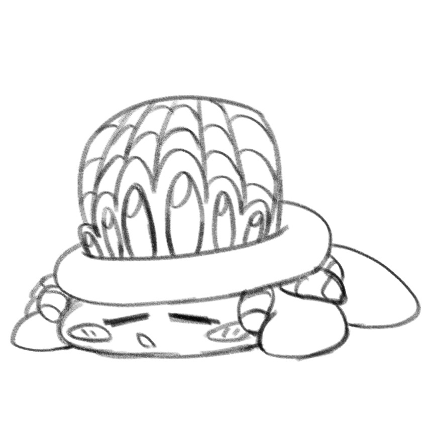 closed_eyes copy_ability highres kirby kirby_(series) open_mouth sleeping spider_kirby white_background