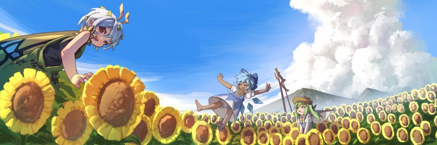 3girls absurdres cirno daiyousei eternity_larva highres incredibly_absurdres multiple_girls rangque_(user_vjjs4748) touhou