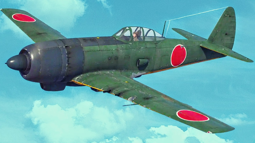 aircraft blue_sky canopy_(aircraft) fighter_plane highres imperial_japanese_army original pilot propeller roundel sky user_cxwr5372 world_war_ii