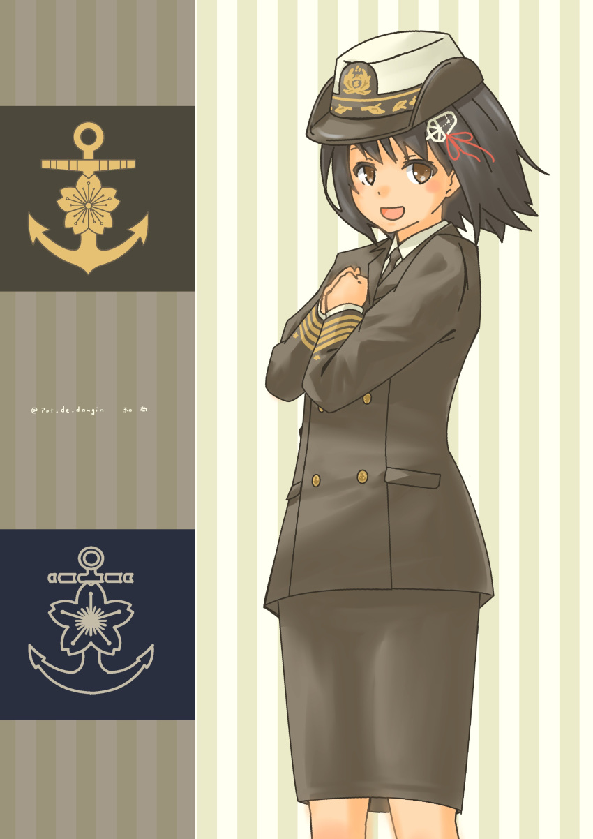 absurdres haguro_(kancolle) highres kantai_collection military_uniform naval_uniform pot-de uniform