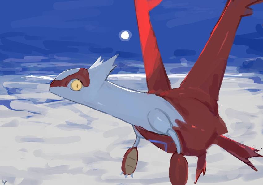 0wzsyvlnp78 blue_sky claws clouds cloudy_sky dragon flying highres latias no_humans outdoors pokemon pokemon_(creature) sky yellow_eyes