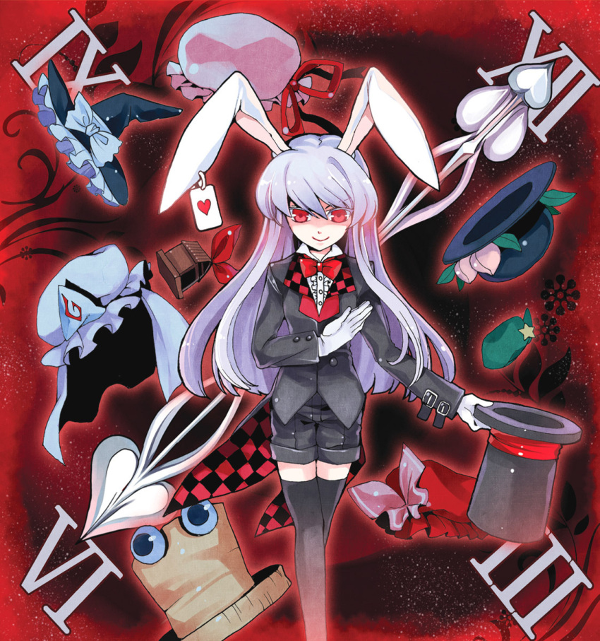 bunny_ears gloves hakonekohime hat highres rabbit_ears reisen_udongein_inaba thigh-highs thighhighs touhou