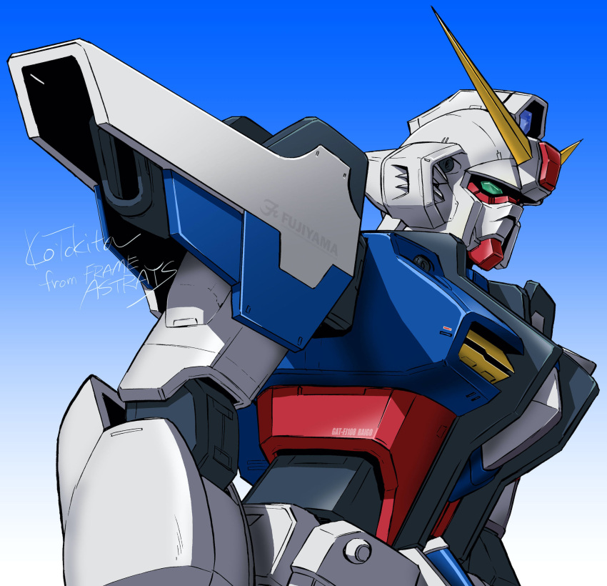 artificial_eye artist_name colorized english_commentary english_text gem gundam gundam_seed gundam_seed_astray gundam_seed_frame_astrays highres horns humanoid_robot joints mecha mecha_focus mechanical_arms mechanical_eye mechanical_horns mechanical_parts mobile_suit no_humans official_art raigo_gundam red_gemstone robot robot_joints tokita_kouichi translated v-fin