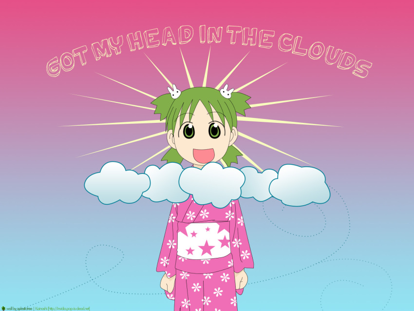 japanese_clothes koiwai_yotsuba pink yotsubato! yukata