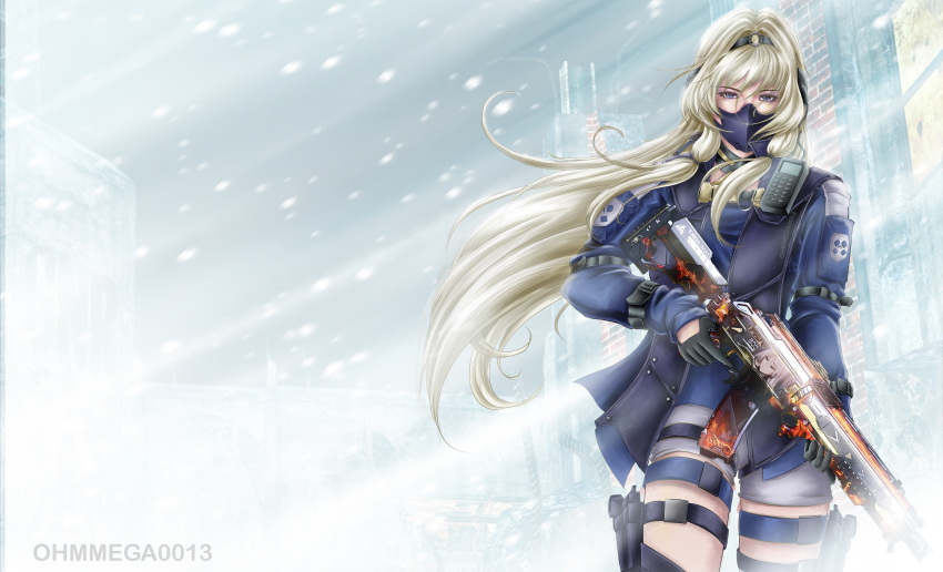 1girl absurdres an-94 an-94_(girls'_frontline) an-94_(girls'_frontline)_(cosplay) aqua_eyes artist_name artist_request assault_rifle blue_eyes call_of_duty call_of_duty:_mobile cosplay girls_frontline gloves grey_hair gun hairband highres jacket rifle scylla_(call_of_duty:_mobile) tagme weapon