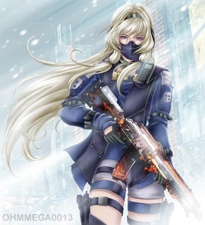 1girl absurdres an-94 an-94_(girls'_frontline) an-94_(girls'_frontline)_(cosplay) aqua_eyes artist_name artist_request assault_rifle blue_eyes call_of_duty call_of_duty:_mobile cosplay girls_frontline gloves grey_hair gun hairband highres jacket rifle scylla_(call_of_duty:_mobile) tagme weapon