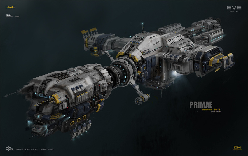 artist_logo commentary company_logo company_name concept_art copyright_name dark_background dated eve_online georg_hilmarsson glowing hauler_(eve_online) hauling_ship_(eve_online) industrial industrial_ship_(eve_online) logo machinery no_humans official_art outer_ring_excavations_(eve_online) photoshop_(medium) radio_antenna realistic science_fiction spacecraft vehicle_focus