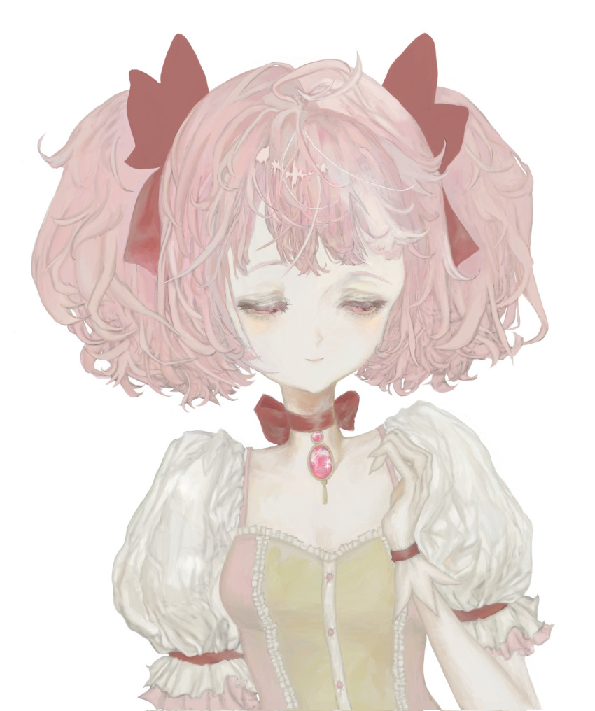 1girl kaname_madoka magical_girl mahou_shoujo_madoka_magica mahou_shoujo_madoka_magica_(anime) puella_magi ribbon solo ssuoyui ukrainian_artist