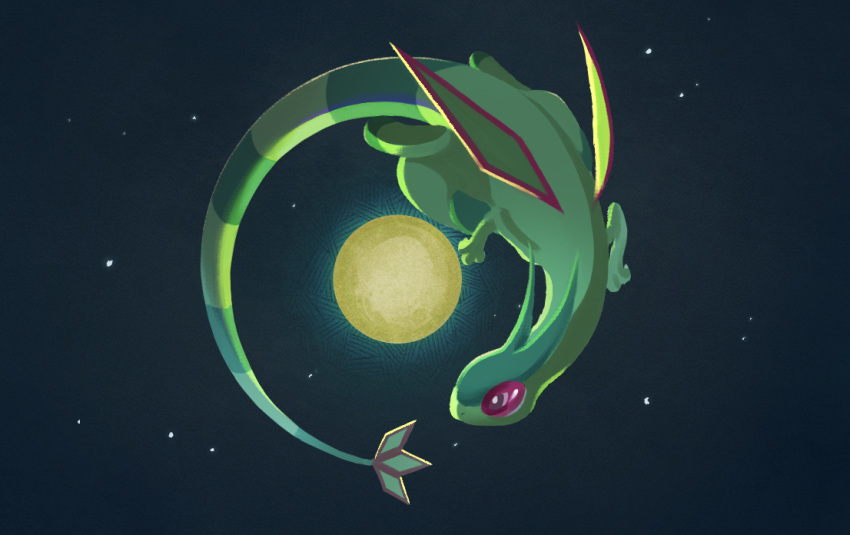 bright_pupils claws commentary_request enrike_(enrique_mr_blue) flygon flying full_body moon night no_humans outdoors pokemon pokemon_(creature) sky solo