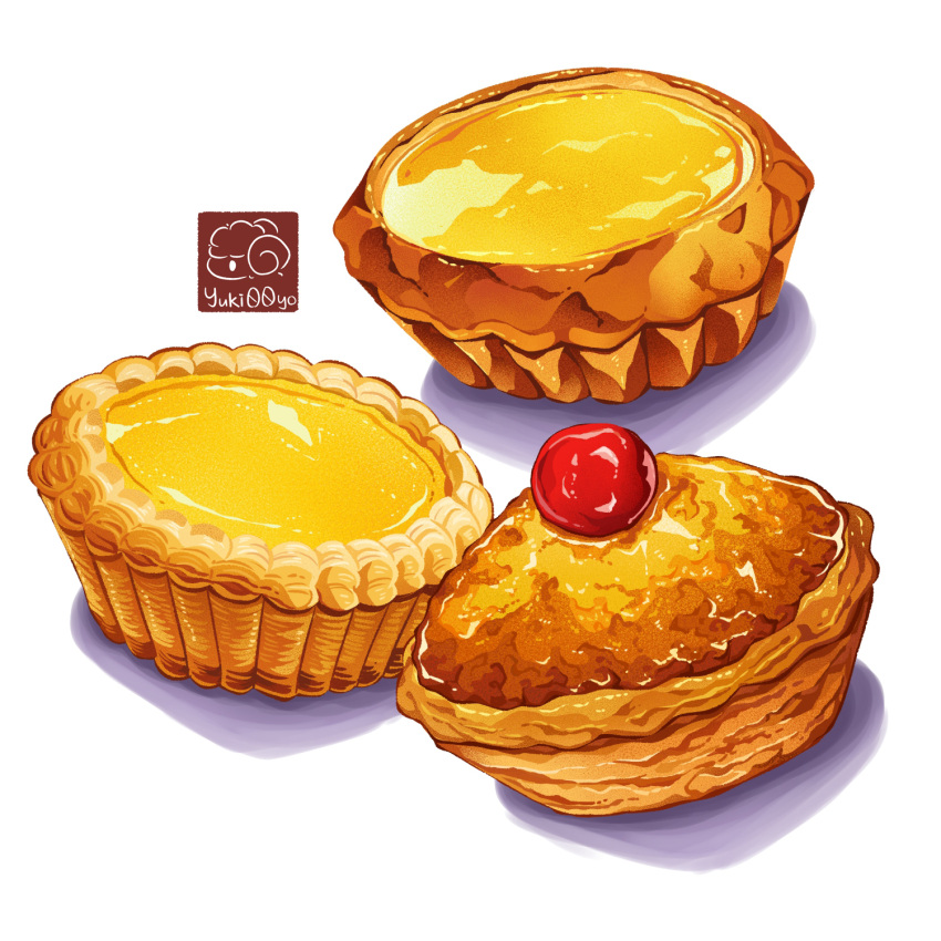 artist_logo food food_focus highres no_humans original pastry pie simple_background white_background yuki00yo