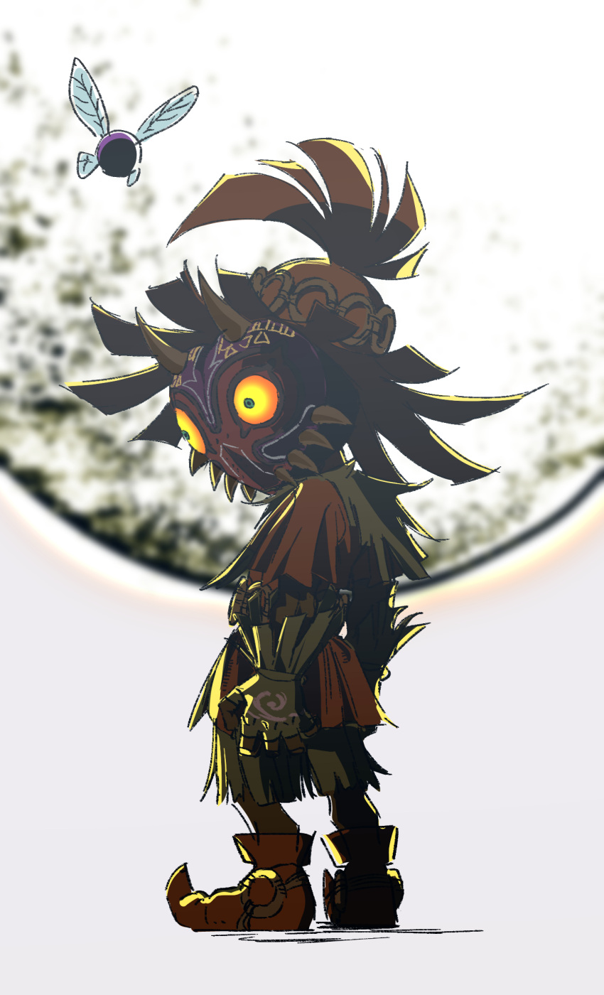 1other 2boys fairy highres horned_mask looking_at_viewer majora_(entity) mask moon multiple_boys pointed_footwear shin'iri skull_kid tael the_legend_of_zelda the_legend_of_zelda:_majora's_mask