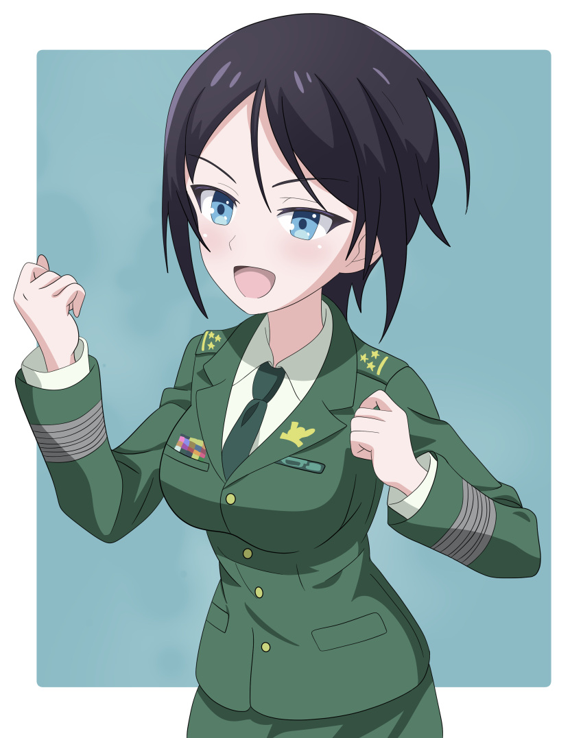 1girl girls_und_panzer japan_self-defense_force military military_uniform