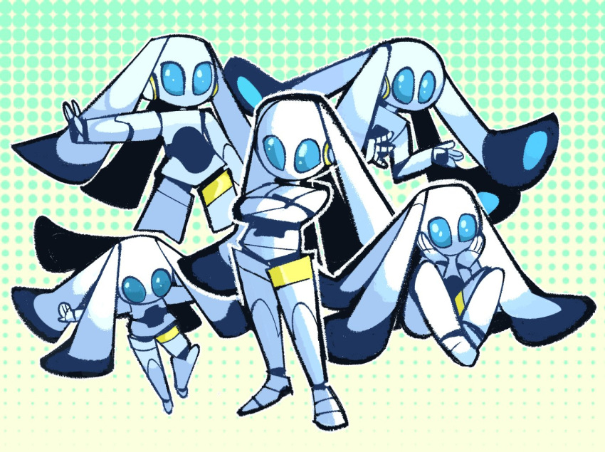 android blue_eyes blue_sclera colored_sclera colored_skin crossed_arms drossel_von_flugel fireball_(series) hoaxghost humanoid_robot joints robot robot_girl robot_joints sitting twintails white_skin